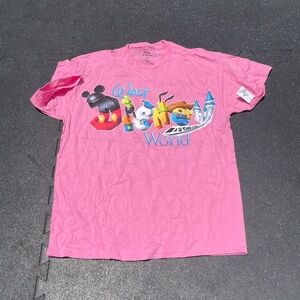 Disney Pink Short Sleeve Tee with Cartoon Graphic